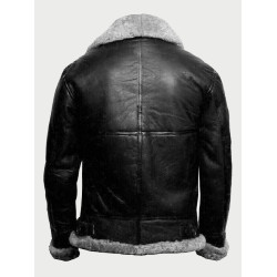 B3 Bomber Black Fur Pilot Leather Jacket