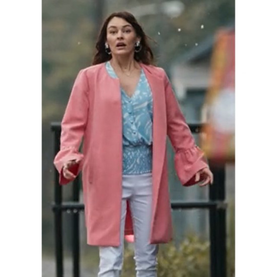Cupid for Christmas Melanie Stone Pink Coat